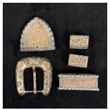 Sterling Silver Cowboy Ranger Belt Buckle Set