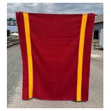 Hermes Lana Burgundy Wool Blanket
