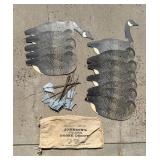 Johnsons Folding Goose Decoy Complete Set