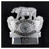 California Auxiliary Policeman Police Hat Badge