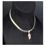 Jay King Sterling Silver Pink Opal Necklace