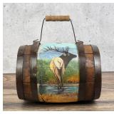Hand Painted Elk Harvest Keg