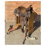Montana Cowboy Tooled Leather Western Saddle