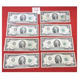8) 1976 $2 Bills