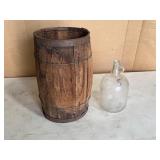 Wood Nail Keg, 1gal. Glass Jug