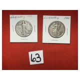 1936 & 1940 Walking Half Dollars