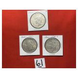 Peace Dollars - 1923, 1925, 1926