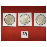 Peace Dollars - 1923, 1925, 1926