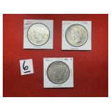 2) 1922 & 1) 1923d Peace Dollars