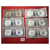 $1 Silver Certificates - 1935 1)Plain, 1) E & 1)