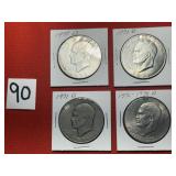 3) 1971 & 1) 1976 Eisenhower Dollars