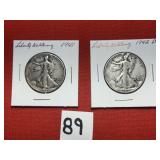 1941 & 1942 Walking Half Dollars