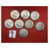 8) 1967 Kennedy Half Dollars