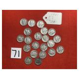 20) 1941 Mercury Dimes