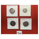 5 Cent V-Nickels - 1890, 1893, 2) 1899