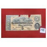 1864 Confederate $5