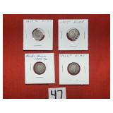 Barber Dimes - 1897, 1902, 1905, 1907