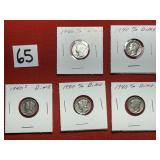5) 1940 Mercury Dimes