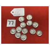 12) 1942 Mercury Dimes