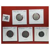Liberty Head V Nickels - 1903, 1906, 1907, 1908