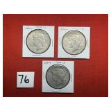 3) 1922s Peace Dollars