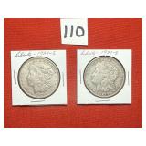 2) 1921s Morgan Dollars
