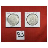 2) 1921d Morgan Dollars