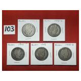 1906 & 1908 Barber Half Dollars