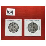 1942 & 1944 Walking Half Dollars