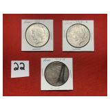 3) 1923s Peace Dollars