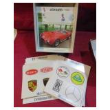 Box Lot Classic Cars Index Cards w Stickers Set