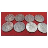 1969-1985 Canada Lot 8 Hald Dollar 50 Cent Coins