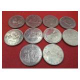 1968-1985 Canada Lot 10 One Dollar Coins OLD