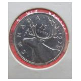 1938 Canada Silver 25 Cent Moose Quarter Coin NICE
