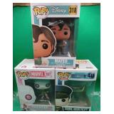 3x Pop Vinyl Figures Marvel Gwenpool +Mateo Disney