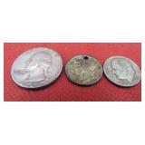 USA Lot 3 Silver Coins 1964 Quarter 1920-47 Dimes