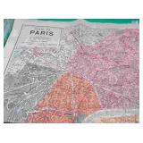 Vintage 1900's Plan De Paris France 2-Sided Map !