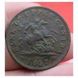 1857 Bank of Upper Canada One Penny Token Coin