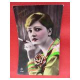 WWII Era 1945 French Glamour Girl Postcard OLD