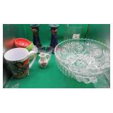 12x Dishes Candle Holders Lot Cornflower NO USA