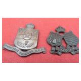 Vintage Lot 2 Canada Military College Cap Badges