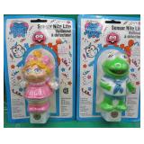 2x Sealed 1989 Sensor Nite Lite Miss Piggy Kermit