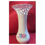 Hallohaza Hungary China Vase Floral Pattern NICE