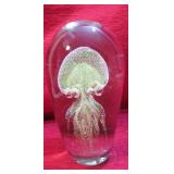 Large Jelly Fish Art Glass Paperweight Heavy!!