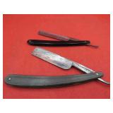 Antique Lot 2 Straight Razors Sheffield Solingen