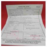 WWII Canadian Army Discharge Certificate RCA