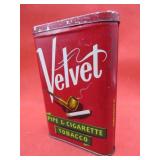 Vintage Velvet Pipe Cigarette Tobacco Tin Liggett