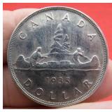 1935 Canada Silver One Dollar Canoe Coin OLD