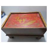 Vintage Asian Laquored Chinoiserie Footed Box