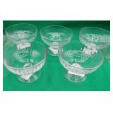 Set of 5x Glass Dessert Sherbert Dishes